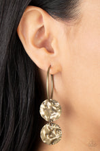Load image into Gallery viewer, Sending Shock Waves - Brass Hoop Earrings