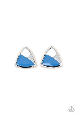 Kaleidoscopic Collision - Blue Post Earrings