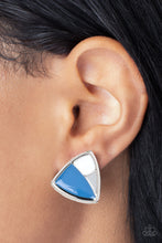 Load image into Gallery viewer, Kaleidoscopic Collision - Blue Post Earrings