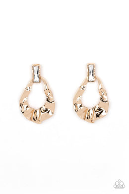 Metro Meltdown - Gold Post Earrings