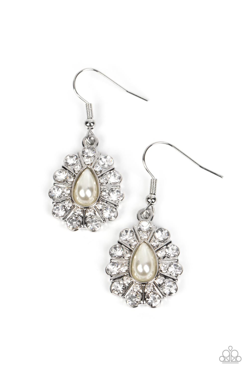 Extroverted Elegance - White Earrings