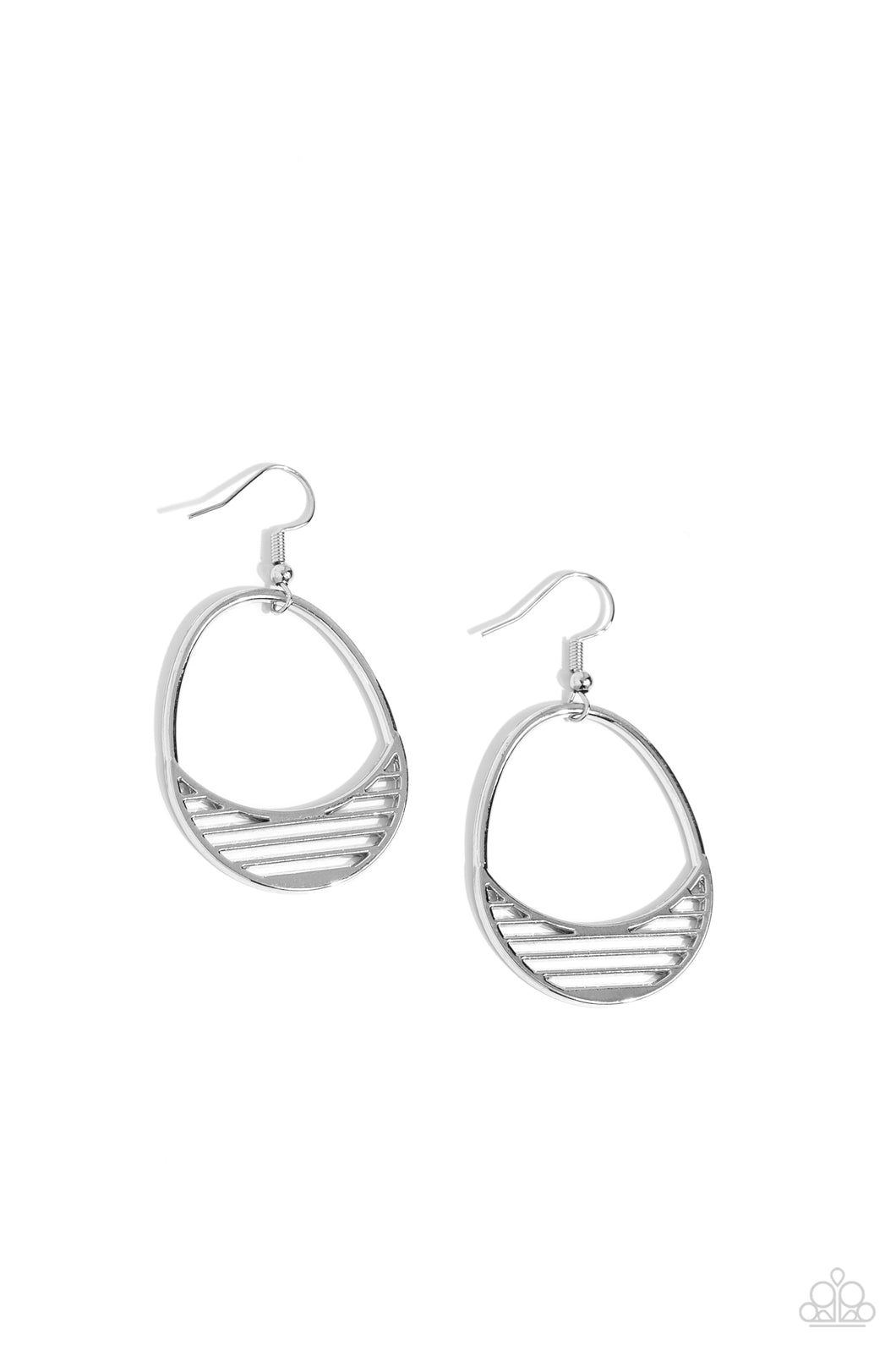 Segmented Shimmer - Silver Earrings