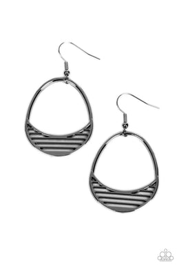 Segmented Shimmer - Black Gunmetal Earrings