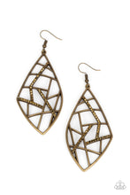 Load image into Gallery viewer, Geo Grid - Brass Earrings