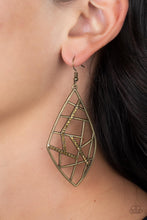 Load image into Gallery viewer, Geo Grid - Brass Earrings
