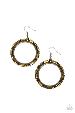 Gritty Glow - Brass Earrings
