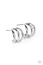 Load image into Gallery viewer, TRIPLE Down - Silver Hoop Earrings