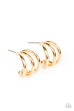 Load image into Gallery viewer, TRIPLE Down - Gold Hoop Earrings