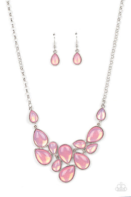 Keeps GLOWING and GLOWING - Pink Necklace