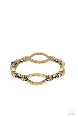 Interwoven Illusion - Brass Hinged Bracelet