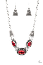 Load image into Gallery viewer, Textured TRAPEZOID - Red Necklace
