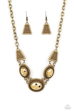 Load image into Gallery viewer, Textured TRAPEZOID - Brass Necklace