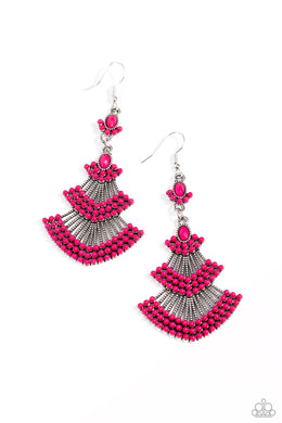 Eastern Expression - Pink Earrings