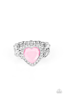 Committed to Cupid - Pink Dainty Ring