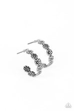 Load image into Gallery viewer, Floral Fad - Silver Hoop Earrings
