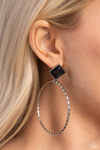 Canyon Circlet - Black Post Earrings