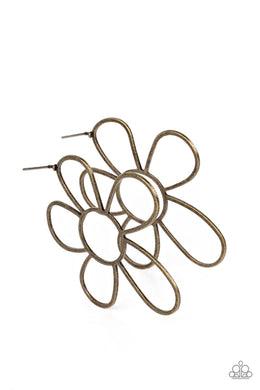 Rustic Rarity - Brass Post Earrings
