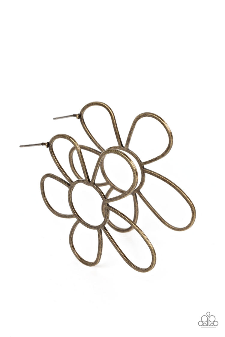 Rustic Rarity - Brass Post Earrings