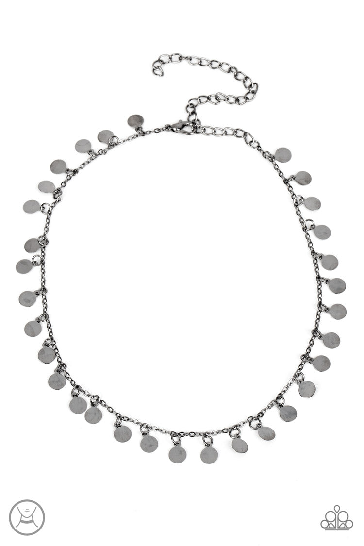 Champagne Catwalk - Black (Gunmetal) Choker Necklace