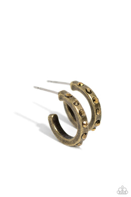 Gallant Glitz - Brass Hoop Earrings