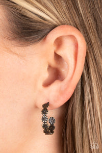 Floral Fad - Brass Hoop Earrings