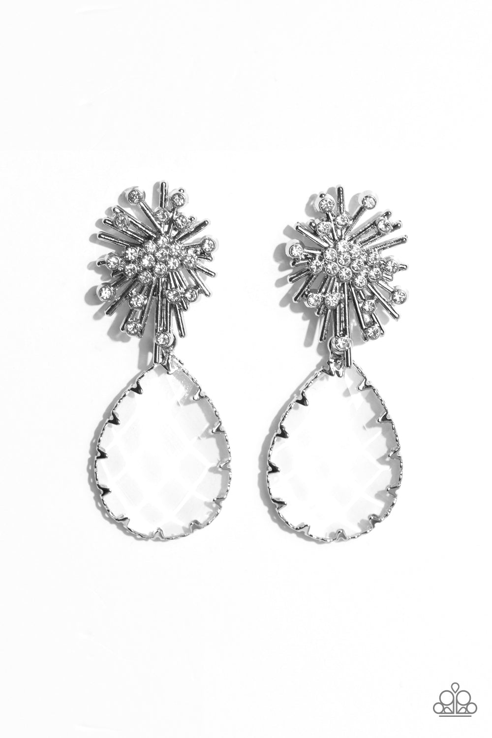 Stellar Shooting Star - White Post Earrings