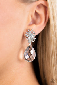 Stellar Shooting Star - White Post Earrings