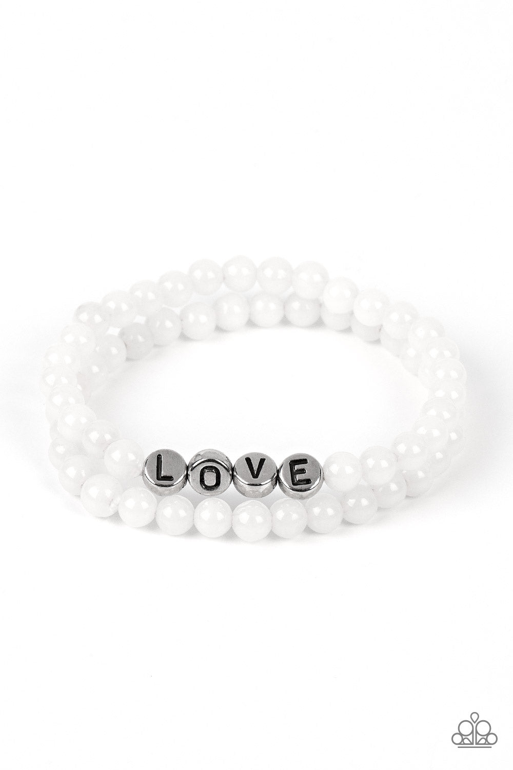 Devoted Dreamer - White Stretchy Bracelets