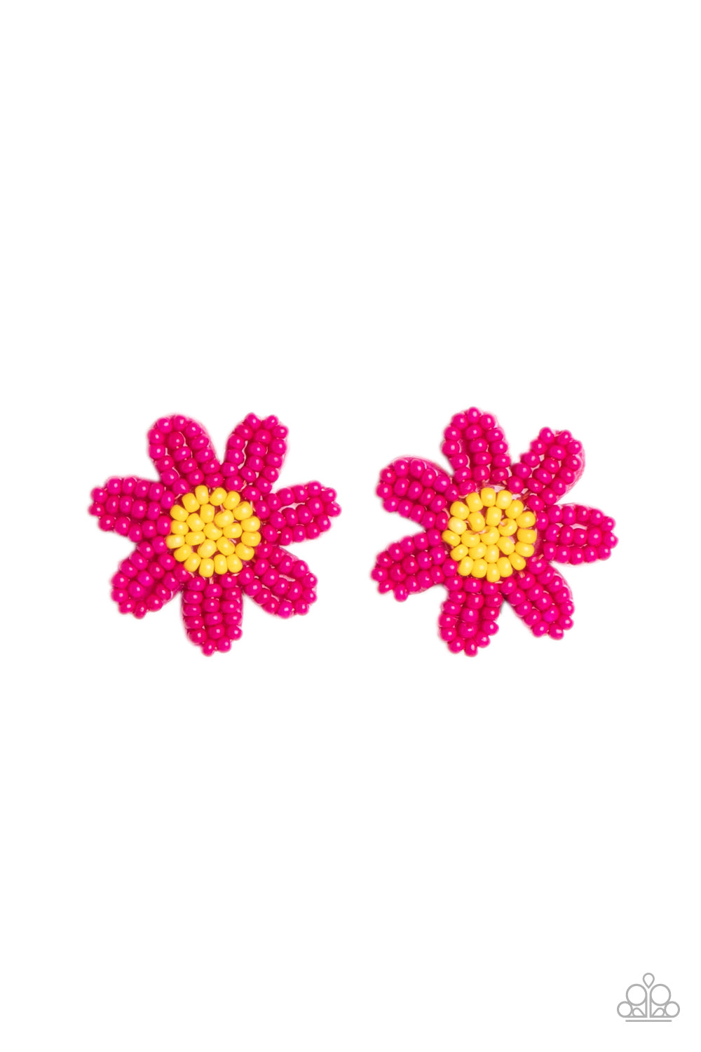 Sensational Seeds - Pink Post Earrings