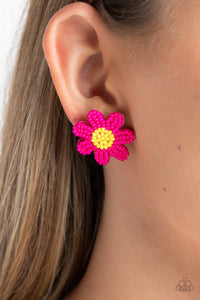 Sensational Seeds - Pink Post Earrings
