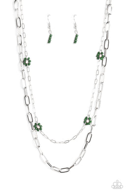 Bold Buds - Green Necklace