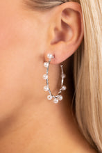 Load image into Gallery viewer, Night at the Gala - White Hoop Earrings