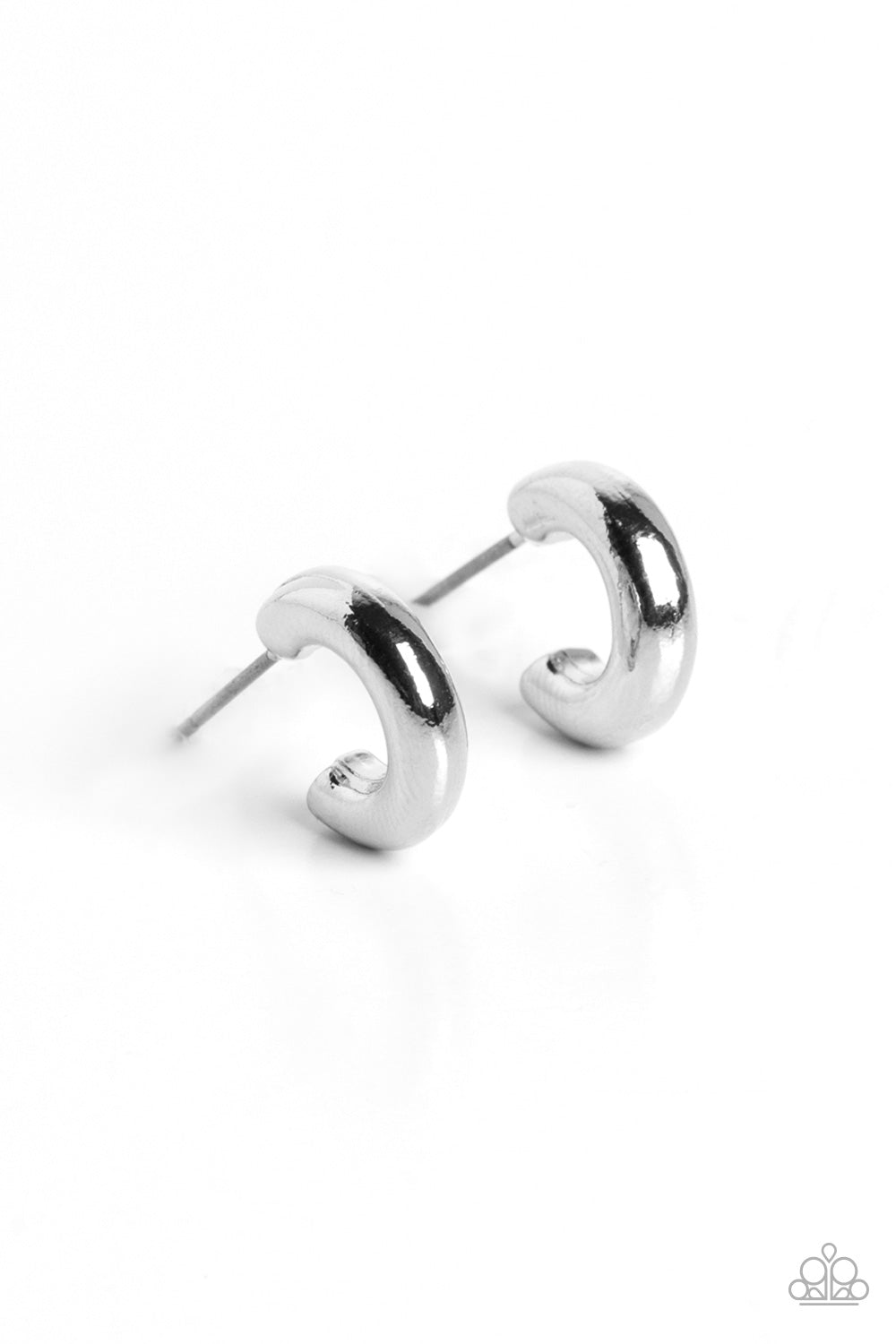 Catwalk Curls - Silver Hoop Earrings