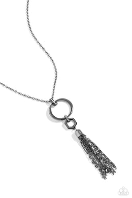 Tassel Tune - Black Gunmetal Necklace