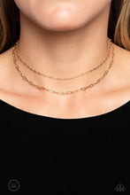 Load image into Gallery viewer, Polished Paperclips - Gold Choker Necklace