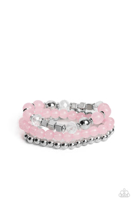 CUBE Your Enthusiasm - Pink Stretchy Bracelets