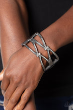 Load image into Gallery viewer, Entrancing Etiquette - Black Gunmetal Hinged Bracelet
