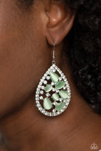 Load image into Gallery viewer, Cats Eye Class - Green Earrings