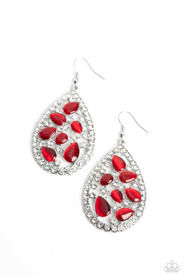 Cats Eye Class - Red Earrings