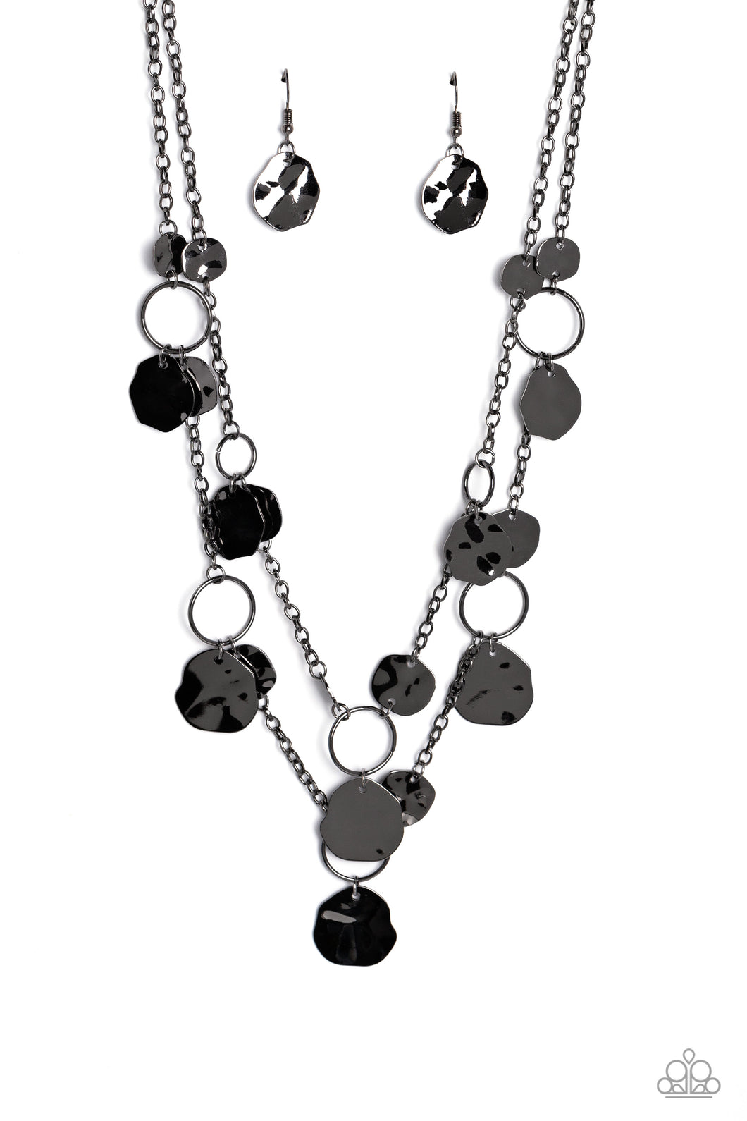 Hammered Horizons - Black Gunmetal Necklace