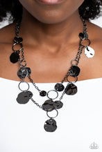 Load image into Gallery viewer, Hammered Horizons - Black Gunmetal Necklace