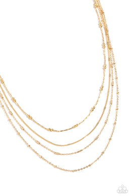 Studded Shimmer - Gold Necklace