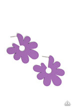 Load image into Gallery viewer, Flower Power Fantasy - Purple Hoop Earrings
