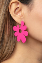 Load image into Gallery viewer, Flower Power Fantasy - Pink Hoop Earrings