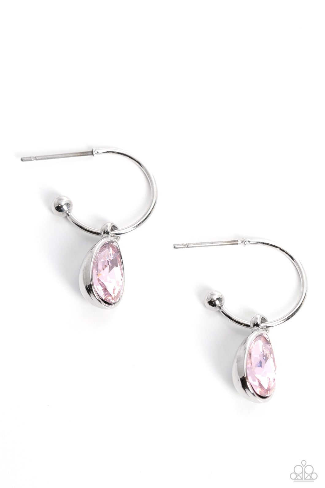 Teardrop Tassel - Pink Hoop Earrings