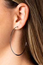 Load image into Gallery viewer, Metal Drama - Black Gunmetal Hoop Earrings