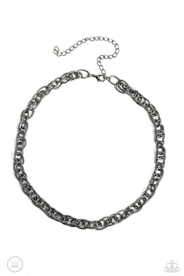 If I Only Had a CHAIN - Black Gunmetal Choker Necklace