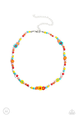 Flower Child Flair - Multicolor Choker Necklace