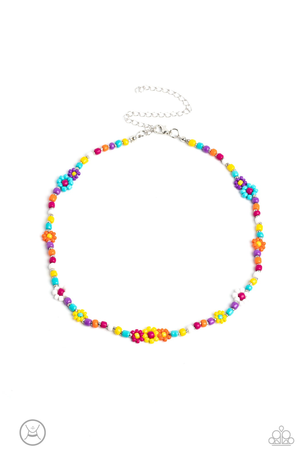 Flower Child Flair - Multicolor Choker Necklace