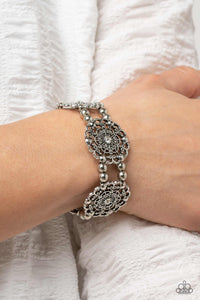 Ornamental Occasion - White Stretchy Bracelet